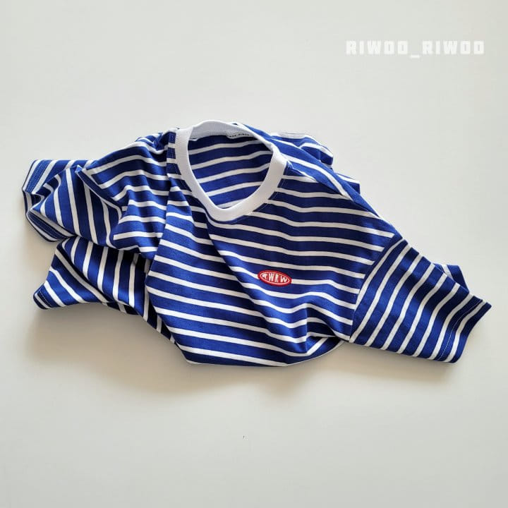 Riwoo Riwoo - Korean Children Fashion - #kidsshorts - RW Pink Blue Box Tee - 8