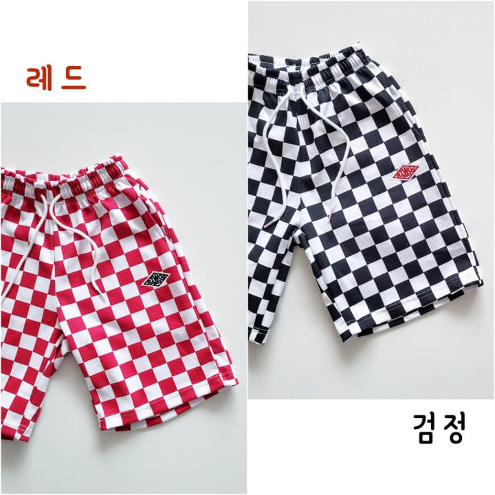 Riwoo Riwoo - Korean Children Fashion - #littlefashionista - Riwoo Check Half Wide Pants - 2