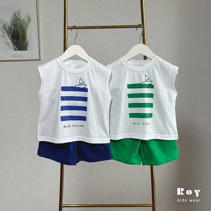 Roy - Korean Children Fashion - #littlefashionista - Ocean Top Bottom Set