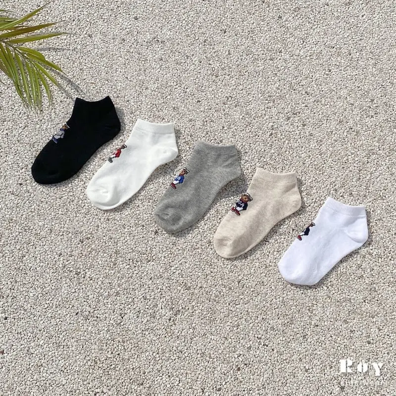 Roy - Korean Children Fashion - #magicofchildhood - Ankle Bear Socks 5 Type Set - 2