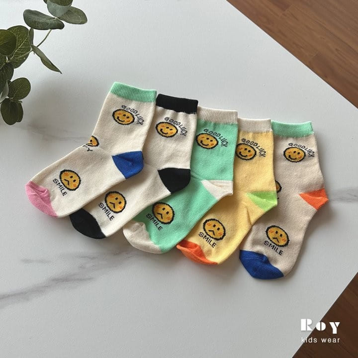 Roy - Korean Children Fashion - #minifashionista - Luck Smile Socks Set - 2