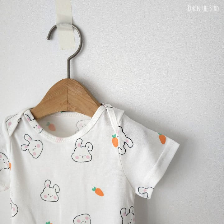 Saerobin - Korean Baby Fashion - #babyboutique - Rabbit Short Sleeve Body Suit - 4