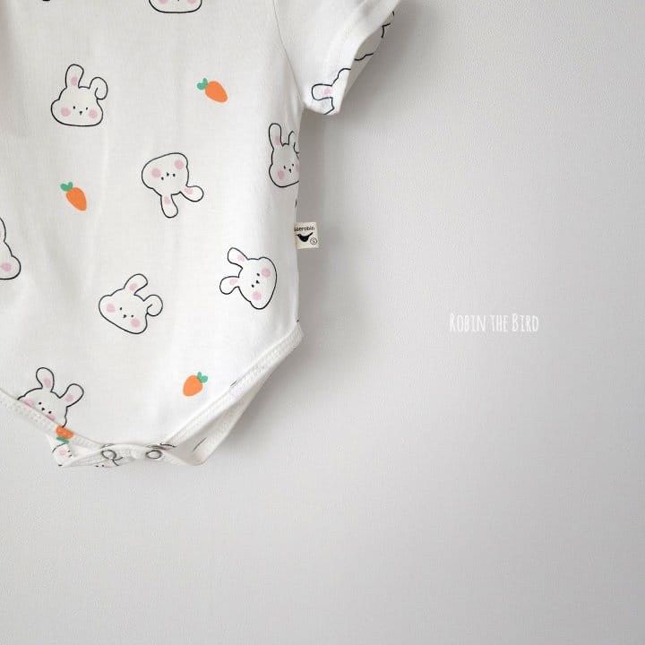 Saerobin - Korean Baby Fashion - #babyclothing - Rabbit Short Sleeve Body Suit - 5