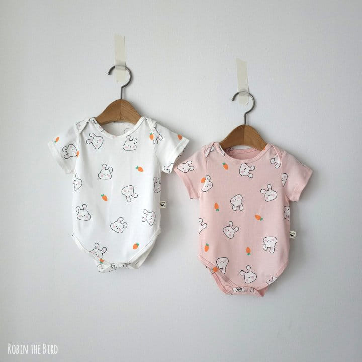 Saerobin - Korean Baby Fashion - #onlinebabyshop - Rabbit Short Sleeve Body Suit