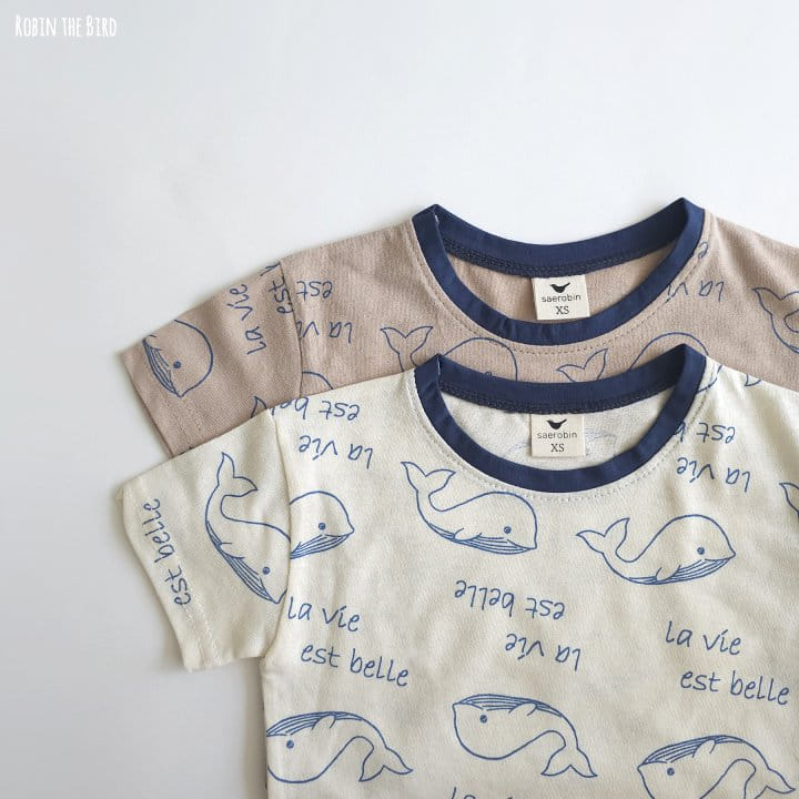 Saerobin - Korean Children Fashion - #childofig - Whale Short Sleeve Tee - 7