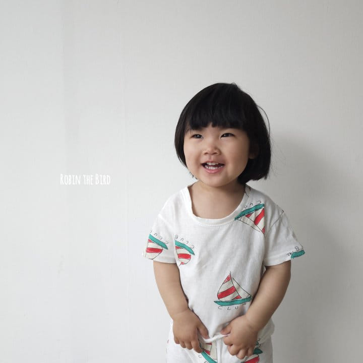 Saerobin - Korean Children Fashion - #discoveringself - Ocean Short Sleeve Top Bottom Set - 4