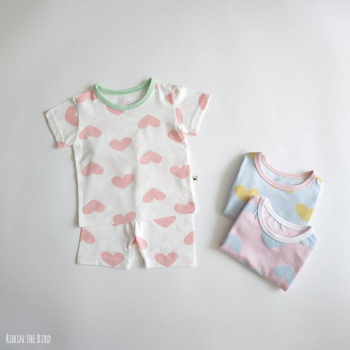 Saerobin - Korean Children Fashion - #todddlerfashion - Heart Short Sleeve Easy Wear - 9