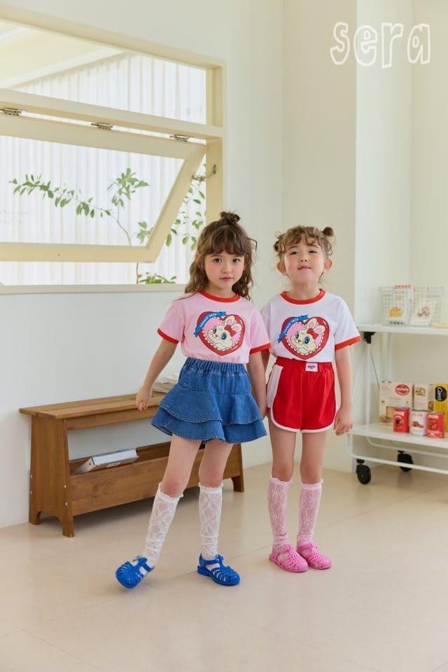 Sera - Korean Children Fashion - #childofig - Denim Flare Skirt Pants - 5