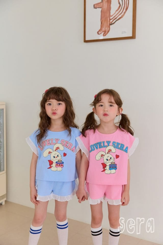 Sera - Korean Children Fashion - #discoveringself - Logo Rabbit Frill Top Bottom Set - 10