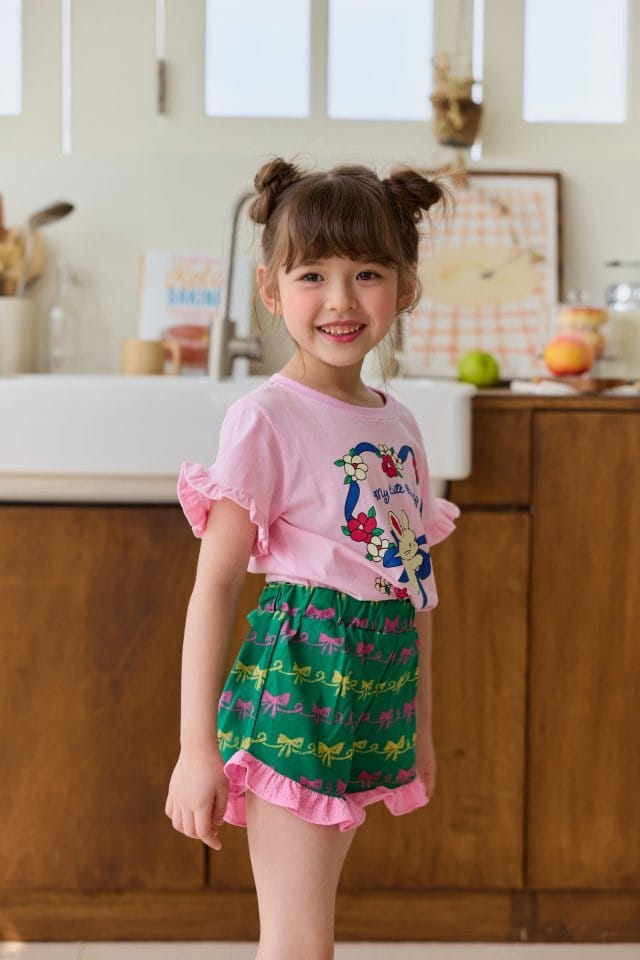 Sera - Korean Children Fashion - #kidsshorts - Ribbon Print Pants - 3