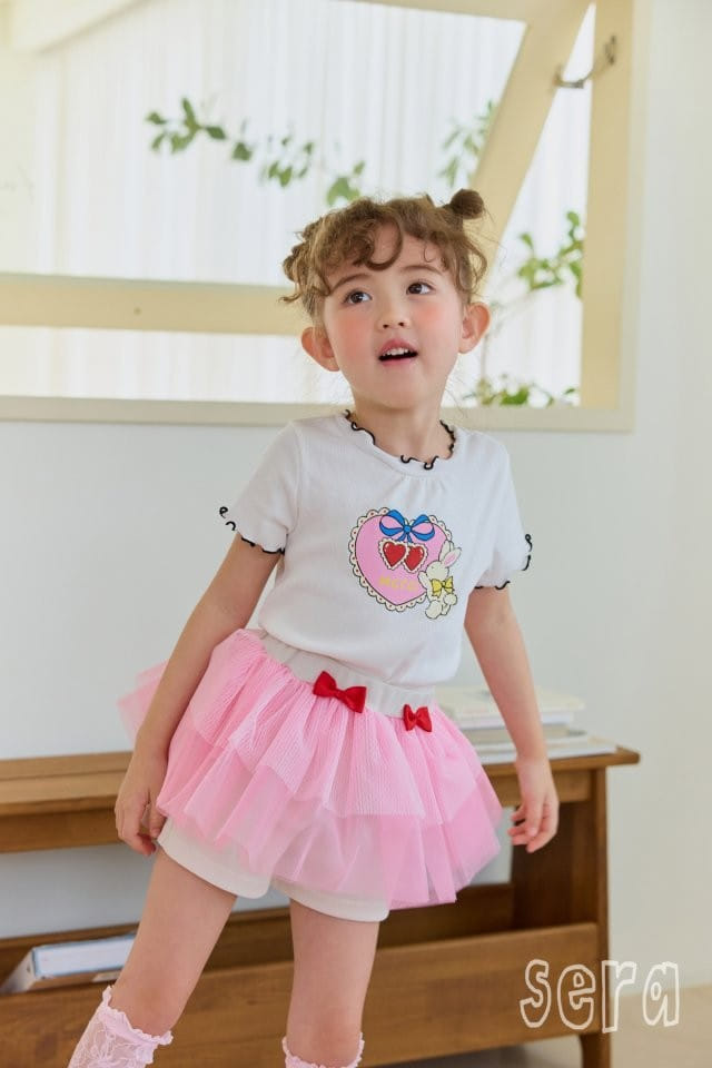 Sera - Korean Children Fashion - #kidsstore - Rib Heart Cherry Tee - 2