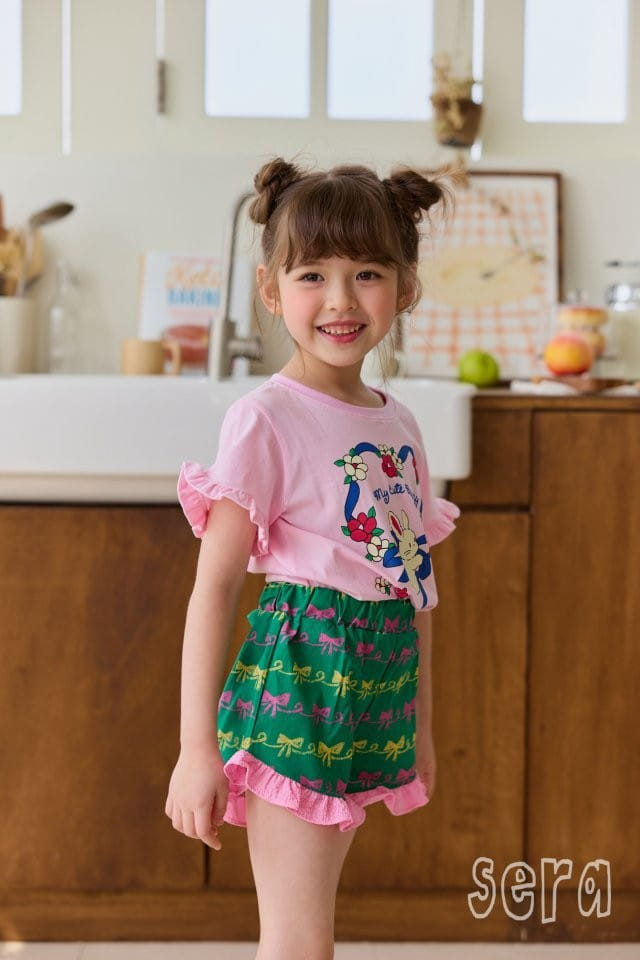 Sera - Korean Children Fashion - #kidsshorts - Ribbon Print Pants - 4