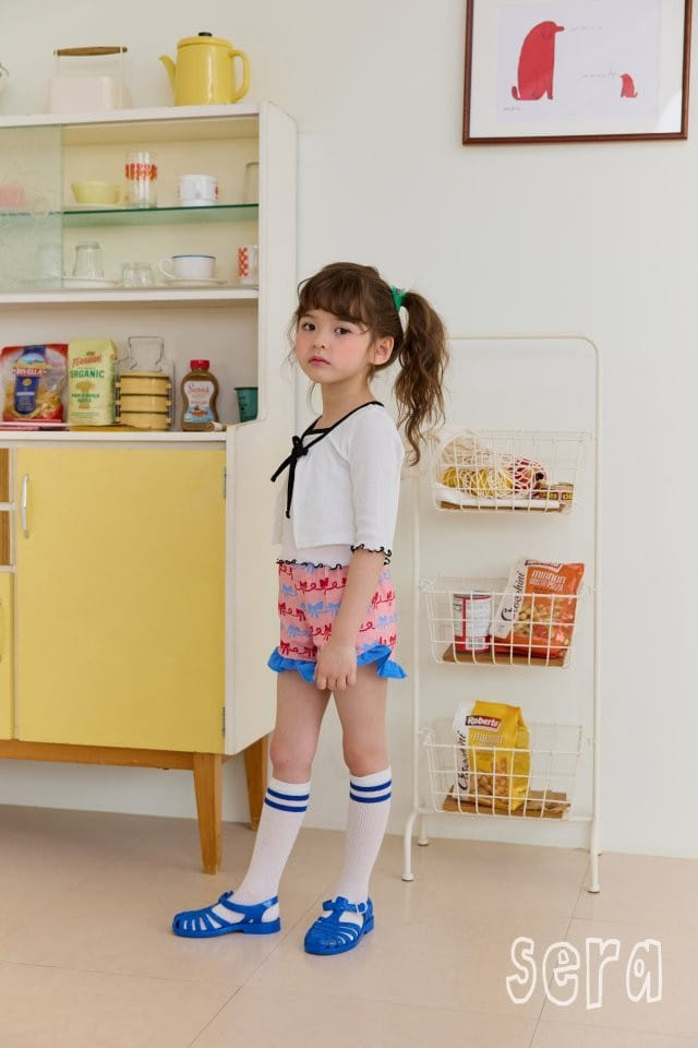 Sera - Korean Children Fashion - #prettylittlegirls - Ribbon Print Pants - 10