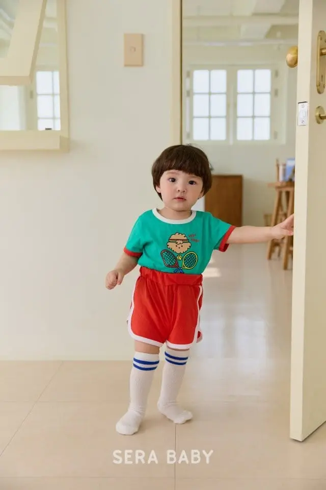 Sera baby - Korean Baby Fashion - #babyfashion - Tennis Shorts Top Bottom Set