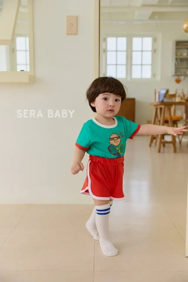 Sera baby - Korean Baby Fashion - #babyfever - Tennis Shorts Top Bottom Set - 2