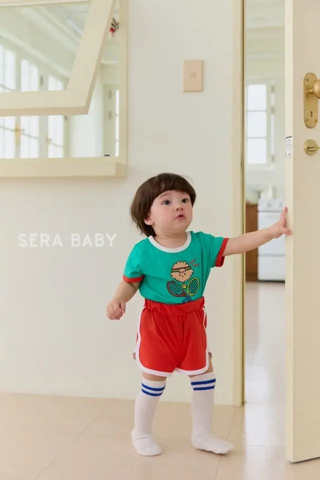 Sera baby - Korean Baby Fashion - #babyootd - Tennis Shorts Top Bottom Set - 6