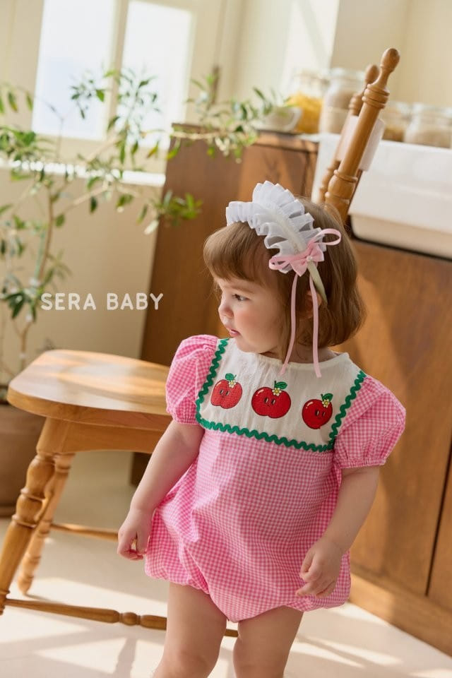 Sera baby - Korean Baby Fashion - #babyoutfit - Apple Check Body Suit