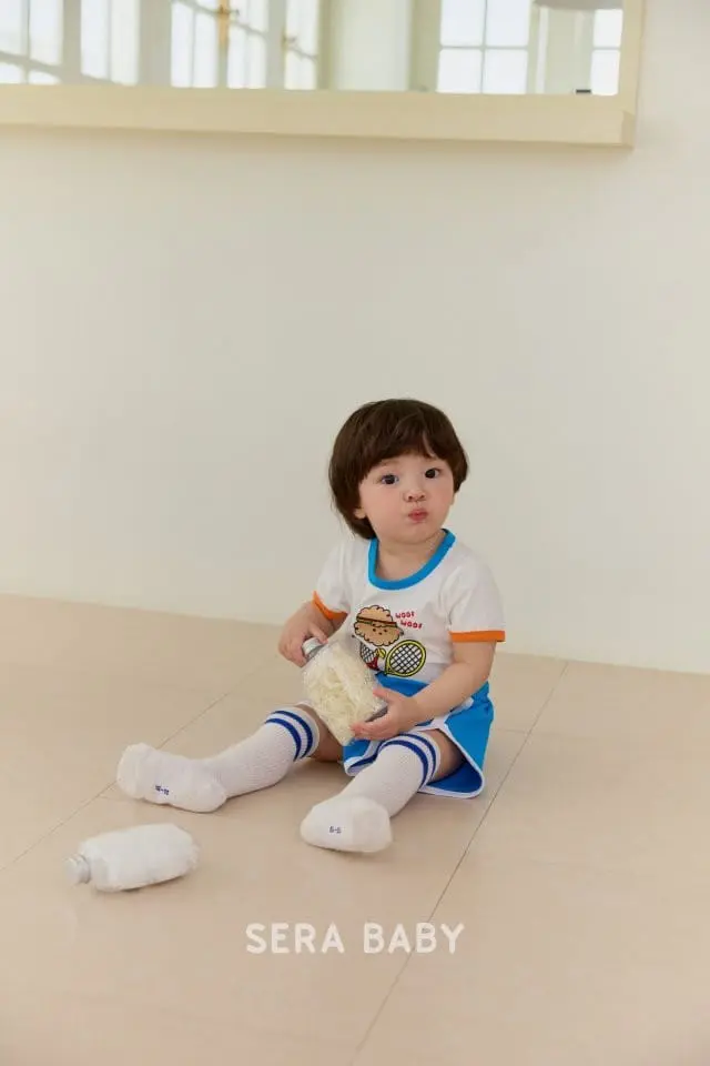 Sera baby - Korean Baby Fashion - #babyoutfit - Tennis Shorts Top Bottom Set - 8