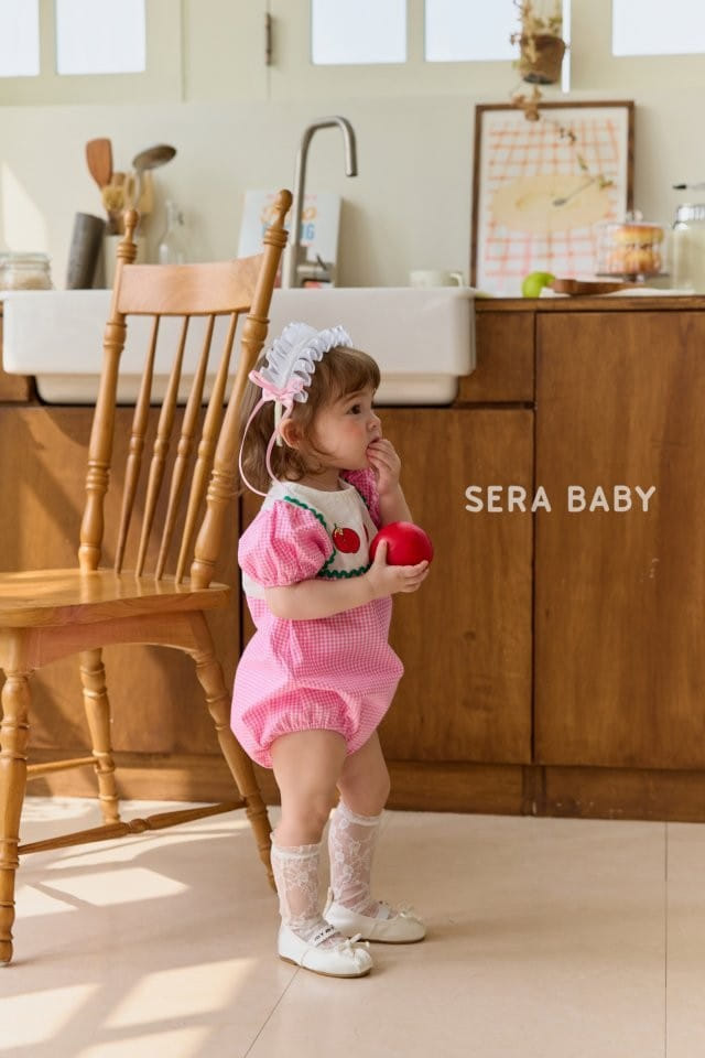 Sera baby - Korean Baby Fashion - #babywear - Apple Check Body Suit - 2