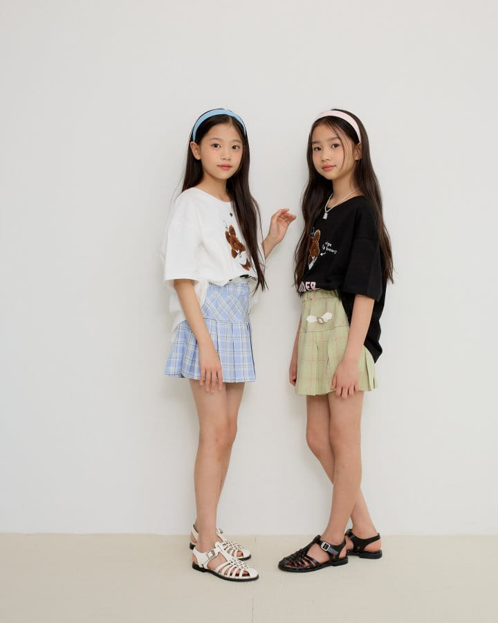 Sm2 - Korean Children Fashion - #Kfashion4kids - Check Bizzo Skirt