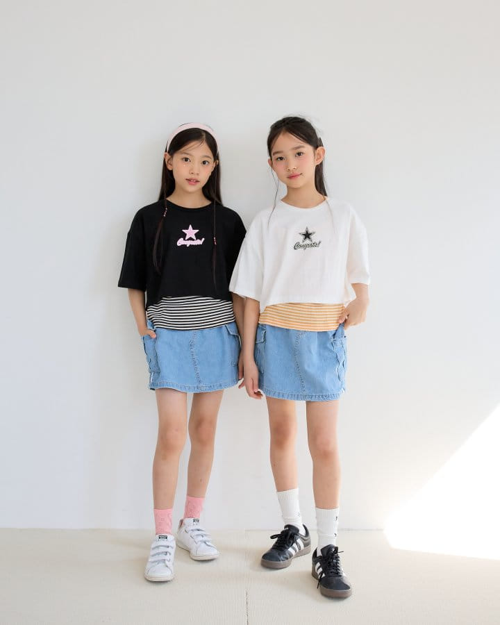 Sm2 - Korean Children Fashion - #childrensboutique - Star Layered Tee