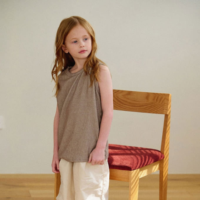 Sn.stella - Korean Children Fashion - #childofig - Rib Sleeveless Tee