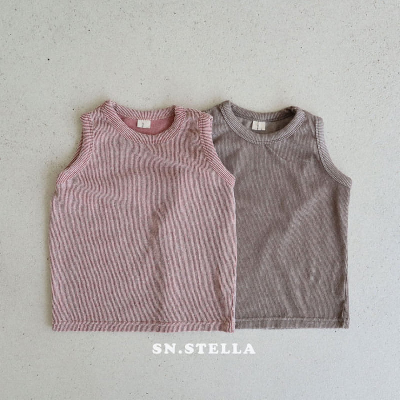 Sn.stella - Korean Children Fashion - #childofig - Rib Sleeveless Tee - 2