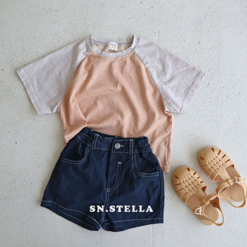 Sn.stella - Korean Children Fashion - #kidsshorts - Pig Raglan Tee - 3