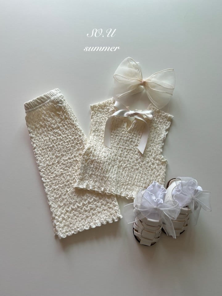 So U - Korean Baby Fashion - #babyfashion - Crumpled Top Bottom Set