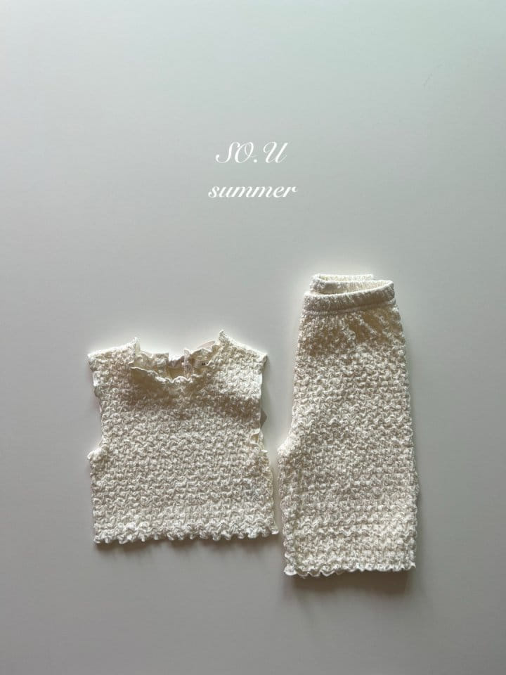 So U - Korean Baby Fashion - #babygirlfashion - Crumpled Top Bottom Set - 3