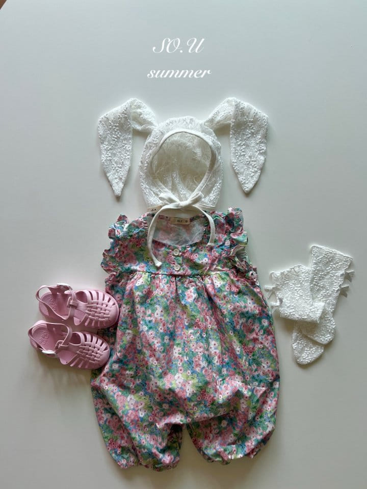 So U - Korean Baby Fashion - #babygirlfashion - Flower L Wing Body Suit - 11