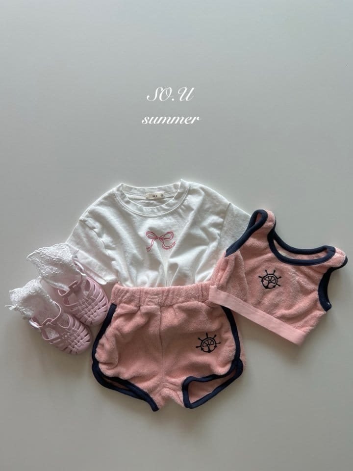 So U - Korean Baby Fashion - #babyoninstagram - Towelji Embroidery Top Bottom Set - 11