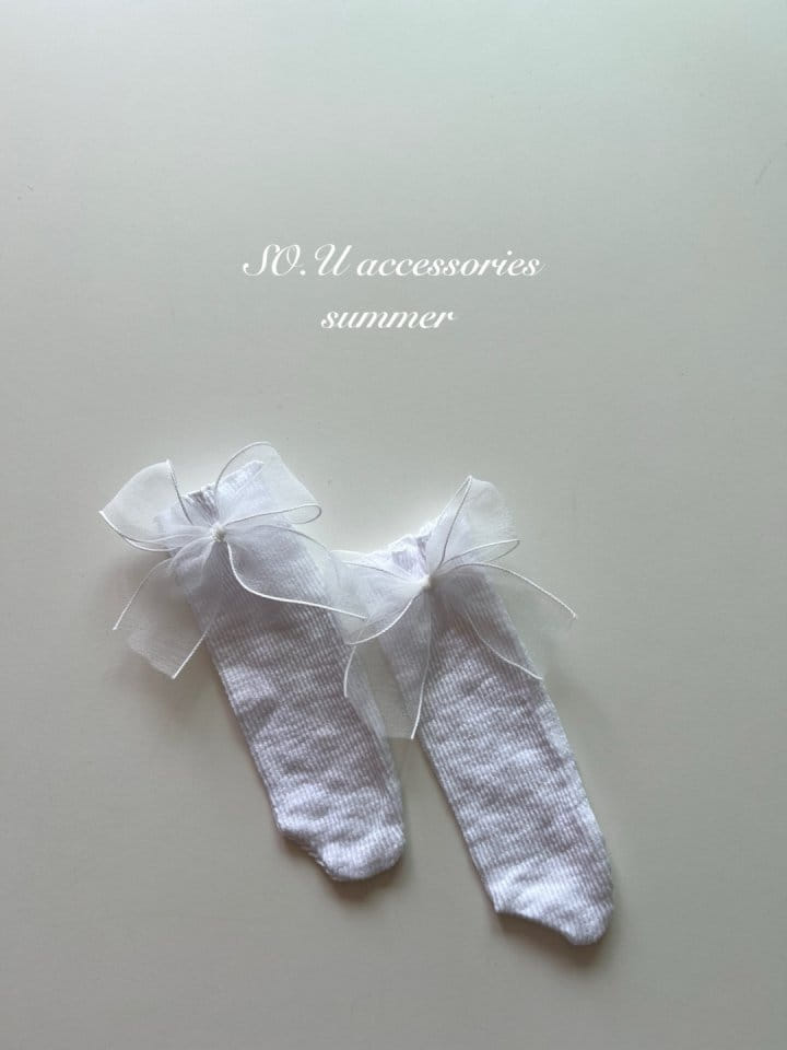 So U - Korean Baby Fashion - #babyoutfit - Sha Ribbon Knee Socks - 2