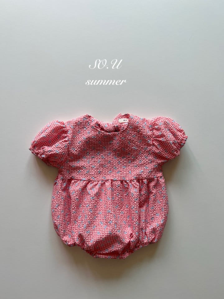 So U - Korean Baby Fashion - #babyoutfit - Check Ribbon Body Suit - 3