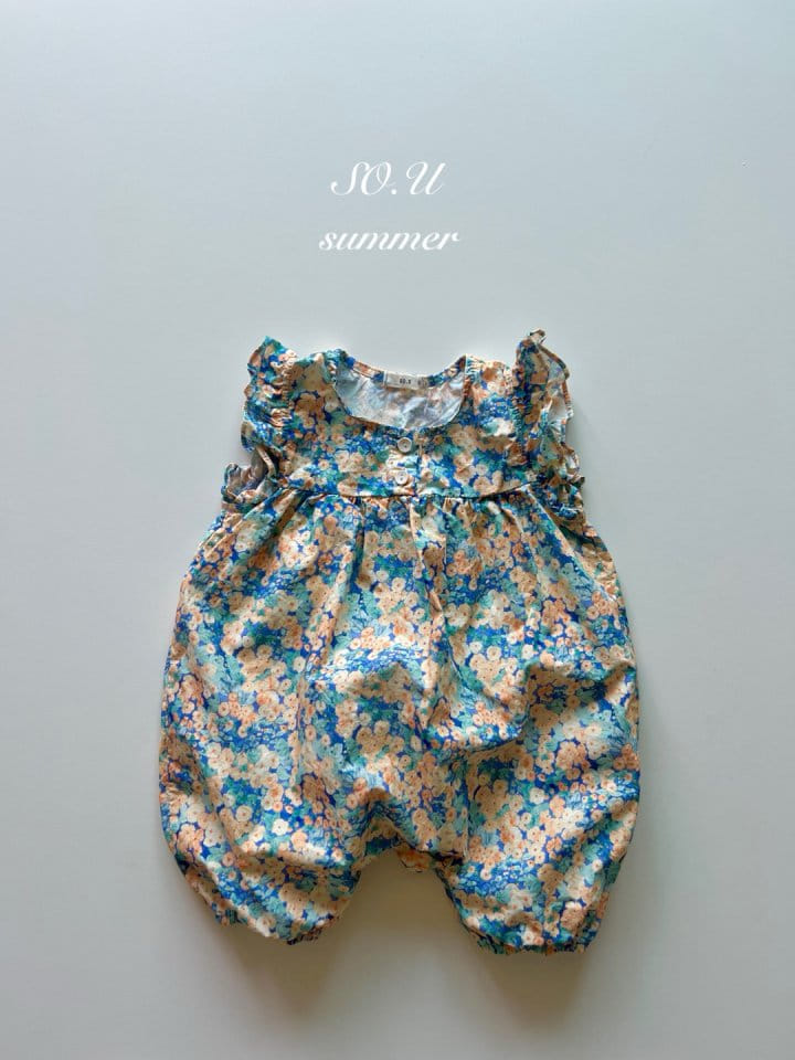 So U - Korean Baby Fashion - #onlinebabyboutique - Flower L Wing Body Suit - 3