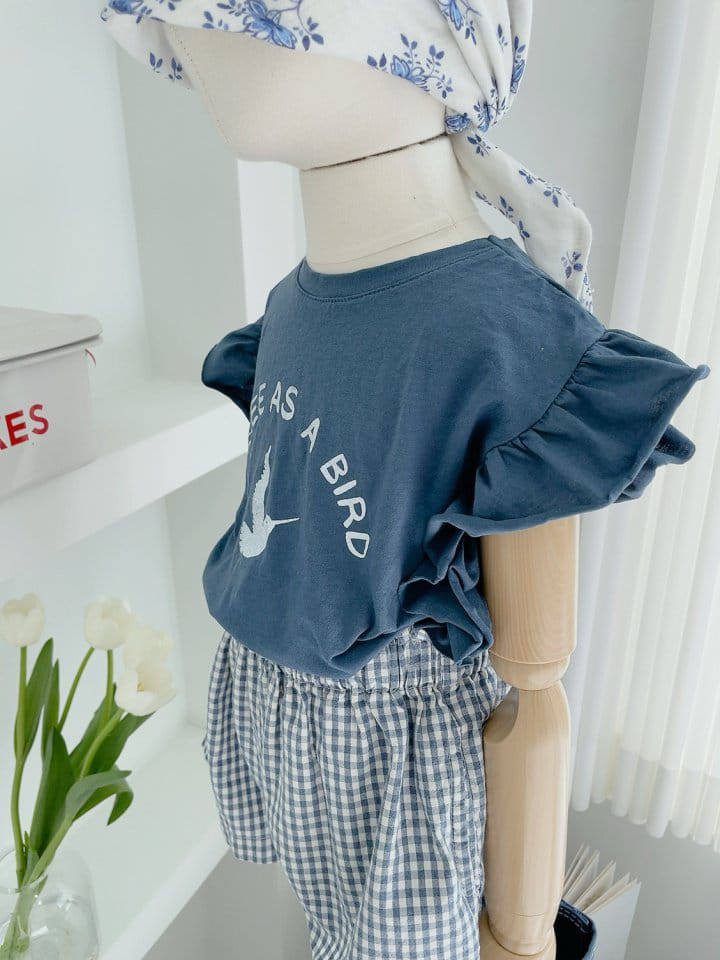 Studio M - Korean Children Fashion - #Kfashion4kids - Bird Paint Frill Tee - 6