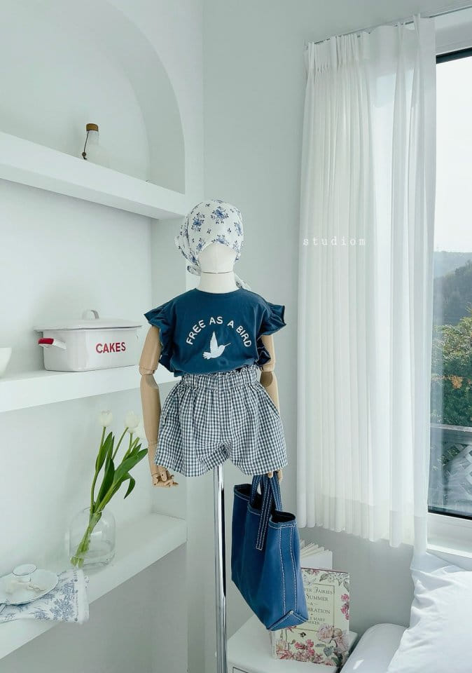 Studio M - Korean Children Fashion - #discoveringself - Bird Paint Frill Tee