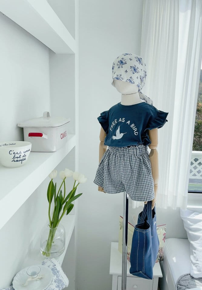 Studio M - Korean Children Fashion - #fashionkids - Bird Paint Frill Tee - 2