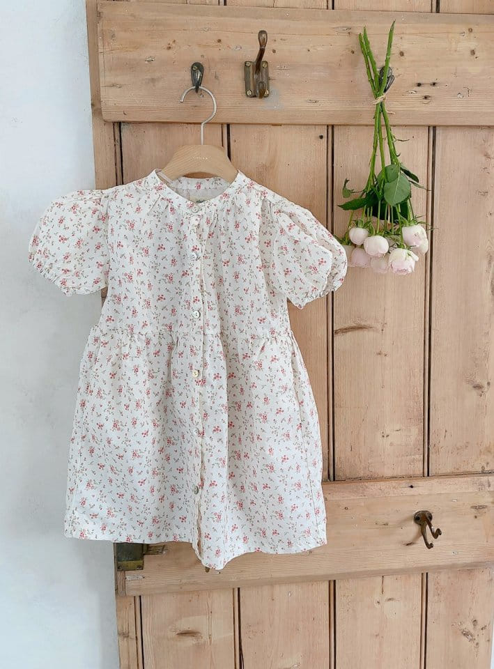 Studio M - Korean Children Fashion - #stylishchildhood - Rose Flower Paint One-Piece - 8