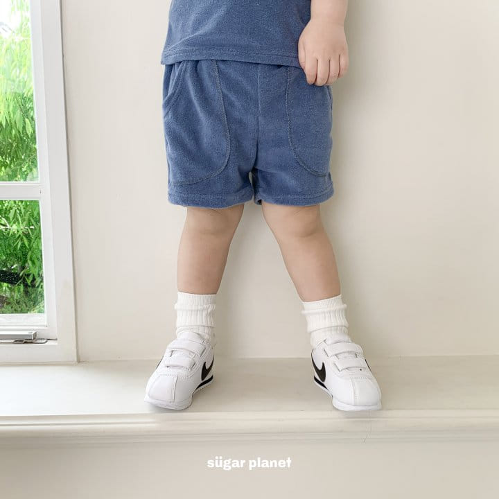 Sugar Planet - Korean Children Fashion - #kidsshorts - Terry Hey Sleeveless Top Bottom Set  - 4