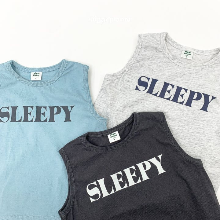 Sugar Planet - Korean Children Fashion - #kidzfashiontrend - Sleepy Sleeveless Tee - 6