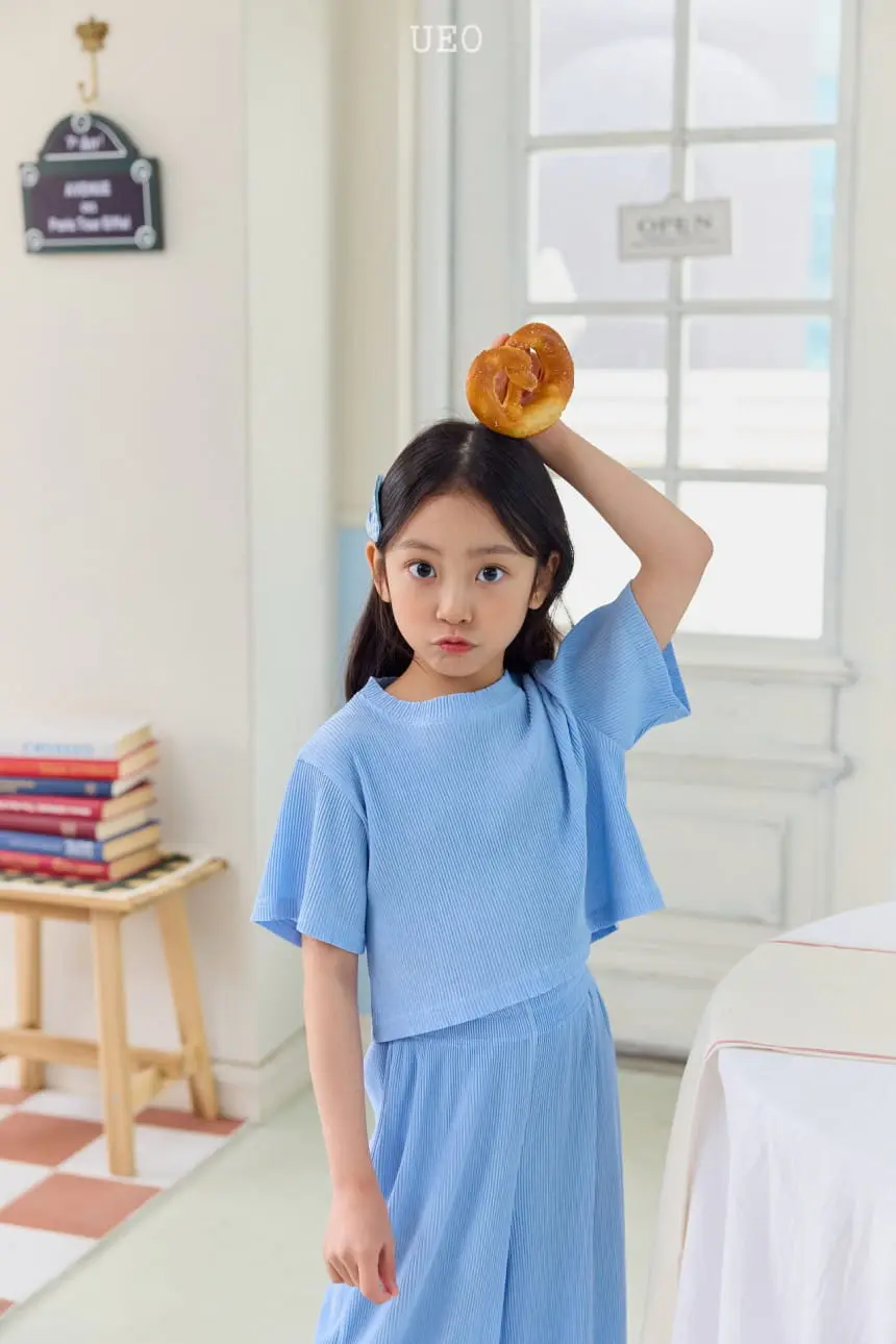 U Eo - Korean Children Fashion - #childofig - Summer Pleats Top Bottom Set - 7