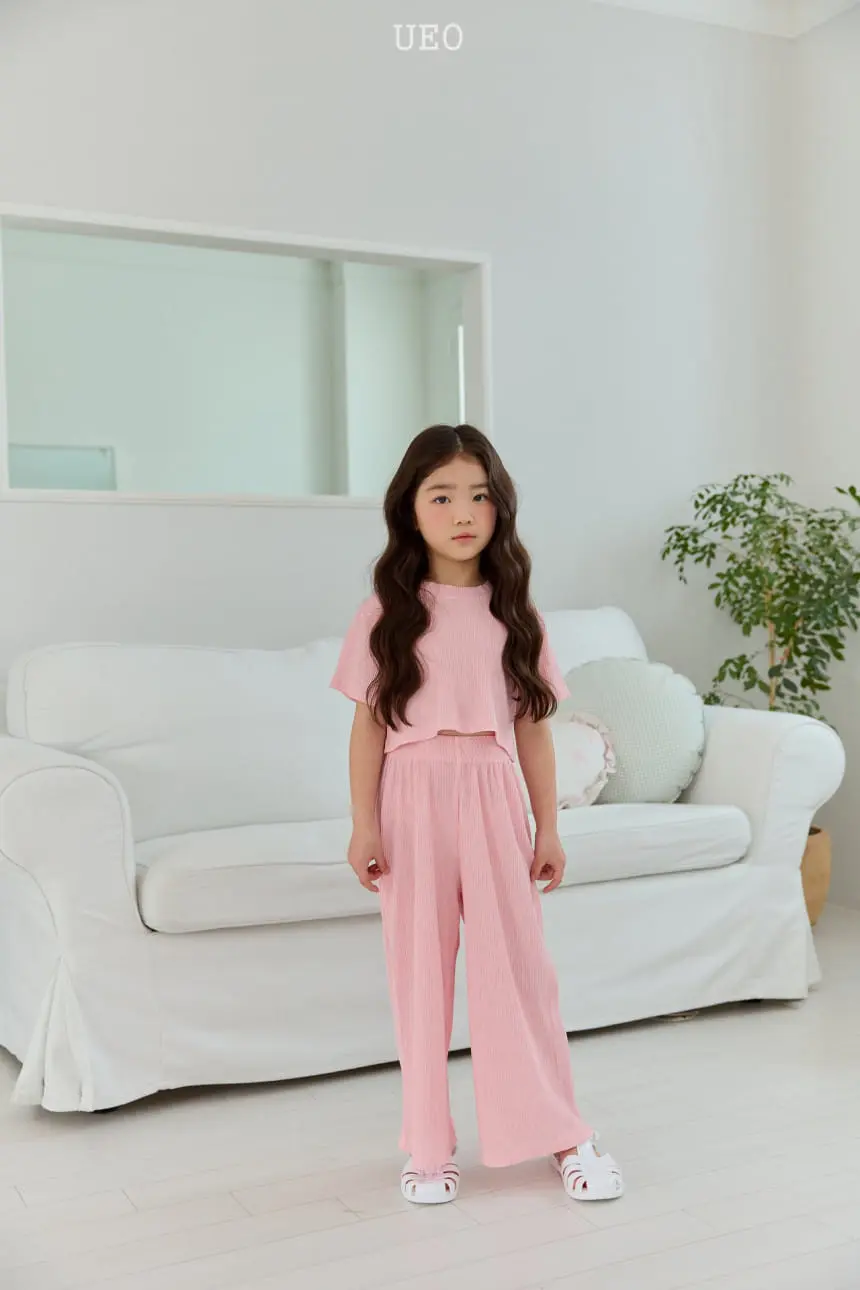 U Eo - Korean Children Fashion - #childrensboutique - Summer Pleats Top Bottom Set - 8