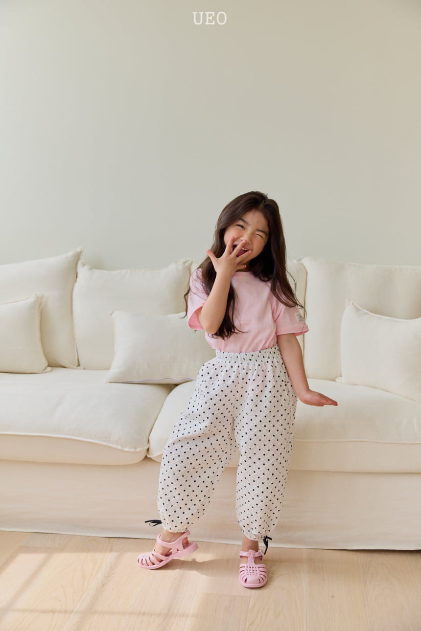 U Eo - Korean Children Fashion - #childofig - Dot Ribbon Baggy Pants - 4