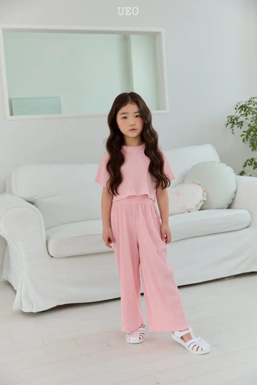 U Eo - Korean Children Fashion - #designkidswear - Summer Pleats Top Bottom Set - 9