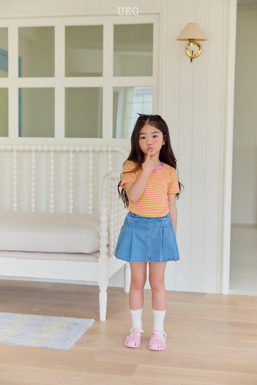 U Eo - Korean Children Fashion - #designkidswear - Tween Denim Skirt Pants - 11