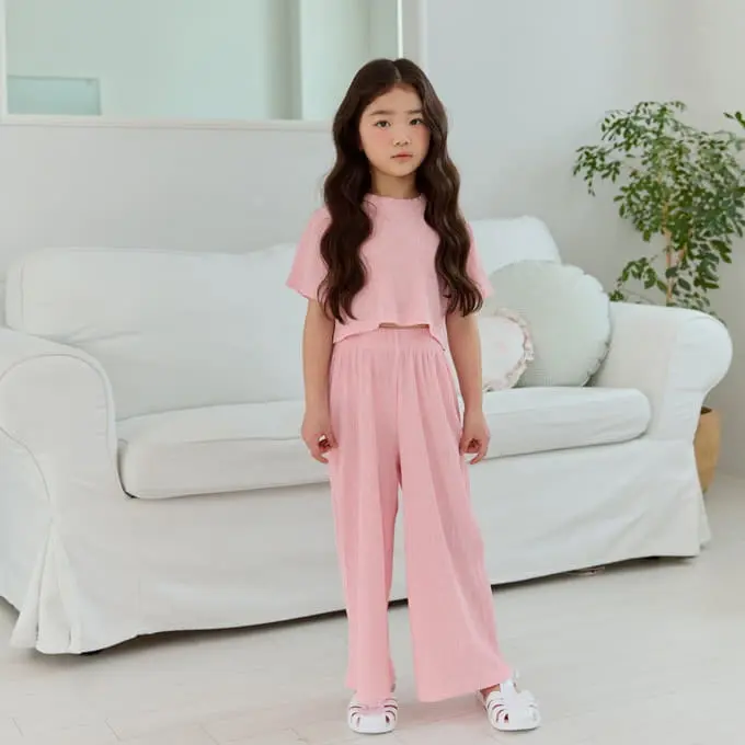 U Eo - Korean Children Fashion - #magicofchildhood - Summer Pleats Top Bottom Set