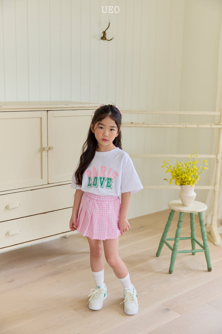 U Eo - Korean Children Fashion - #prettylittlegirls - Latte Check Wrinkle Skirt - 8