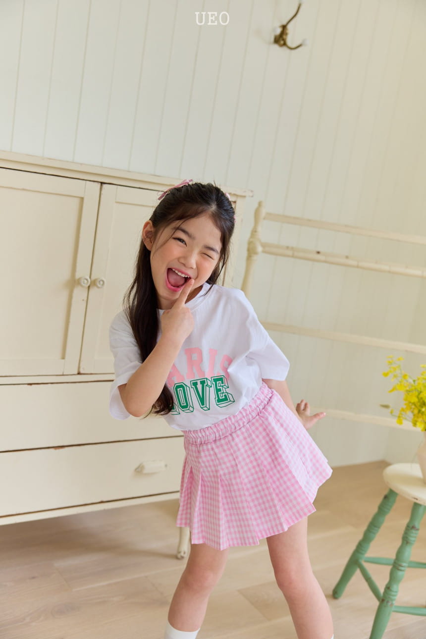 U Eo - Korean Children Fashion - #todddlerfashion - Latte Check Wrinkle Skirt - 9