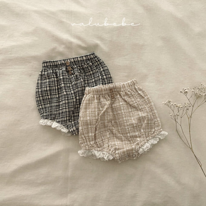 Valu Bebe - Korean Baby Fashion - #babygirlfashion - Check Lace Bloomers